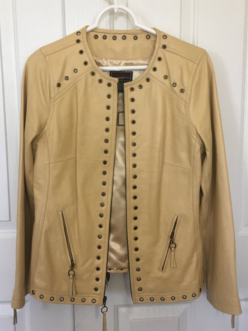 Bradley by Bradley Bayou Women's Leather Stud-Trim Jacket